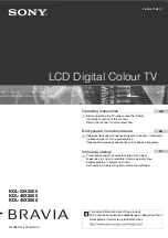 Sony Bravia KDL-40X2000 Operating Instructions Manual preview