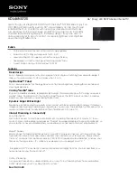 Sony Bravia KDL-46NX720 Specification Sheet preview