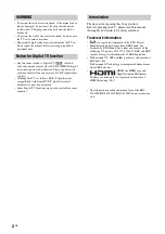 Preview for 2 page of Sony Bravia KDL-46S2000 Operating Instructions Manual