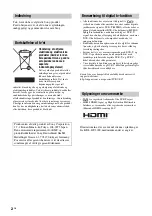 Preview for 2 page of Sony BRAVIA KDL-46V3000 Operating Instructions Manual