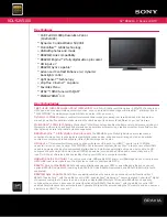 Preview for 1 page of Sony BRAVIA KDL-52V5100 Specifications