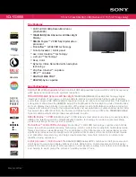 Preview for 1 page of Sony BRAVIA KDL-55XBR8 Specifications