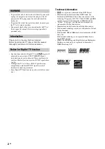 Preview for 2 page of Sony Bravia KDS-60R2000 Operating Instructions Manual