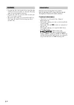 Preview for 2 page of Sony Bravia KLV-V32A10E Operating Instructions Manual