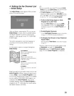 Preview for 21 page of Sony BRAVlA KDL-32XBR4 Operating Instructions Manual