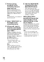 Preview for 10 page of Sony BT10CX - DR - Headset Operating Instructions Manual