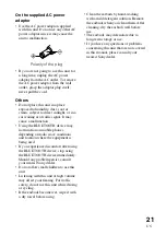 Preview for 21 page of Sony BT10CX - DR - Headset Operating Instructions Manual