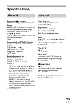 Preview for 25 page of Sony BT10CX - DR - Headset Operating Instructions Manual