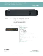 Sony CAV-CVS12ES - Component Video Switcher Specification Sheet preview