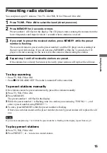 Preview for 15 page of Sony CD Walkman D-FJ405 Operating Instructions Manual