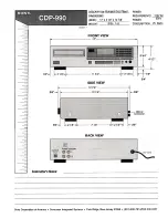 Preview for 1 page of Sony CDP-990 Dimensional Information