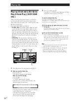 Preview for 22 page of Sony CDP-CX220 - 200 Disc Cd Changer Operating Instructions Manual