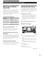 Preview for 23 page of Sony CDP-CX220 - 200 Disc Cd Changer Operating Instructions Manual