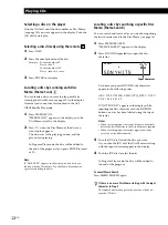 Preview for 12 page of Sony CDP-CX235 - Mega Changer Operating Instructions Manual