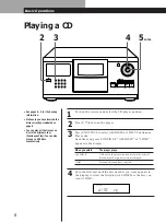 Preview for 8 page of Sony CDP-CX681 - 200 Disc Cd Changer Operating Instructions Manual