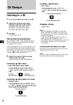 Preview for 6 page of Sony CDX-424RF - Compact Disc Changer System Operating Instructions Manual