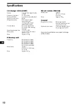 Preview for 10 page of Sony CDX-424RF - Compact Disc Changer System Operating Instructions Manual