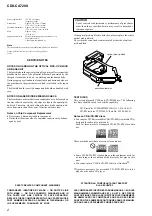 Preview for 2 page of Sony CDX-CA720X - Fm/am Compact Disc Player Service Manual