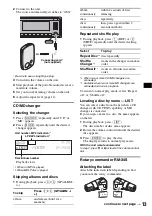 Preview for 13 page of Sony cdx CDX-GT860U Operating Instructions Manual