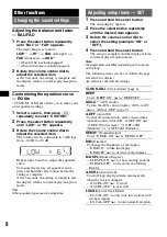 Preview for 8 page of Sony CDX GT11W - Radio / CD Player Operating Instructions Manual