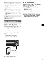 Preview for 9 page of Sony CDX GT11W - Radio / CD Player Operating Instructions Manual