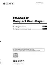 Sony CDX-GT217 Operating Instructions Manual preview