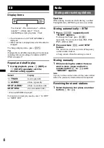 Preview for 8 page of Sony CDX GT23W - Radio / CD Operating Instructions Manual