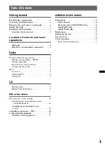 Preview for 3 page of Sony CDX-GT25MPW - Fm/am Compact Disc Player Operating Instructions Manual