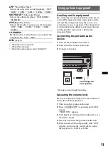 Preview for 11 page of Sony CDX-GT25MPW - Fm/am Compact Disc Player Operating Instructions Manual