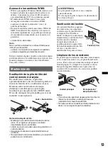 Preview for 29 page of Sony CDX-GT25MPW - Fm/am Compact Disc Player Operating Instructions Manual