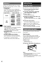 Preview for 4 page of Sony CDX-GT260 Operating Instructions Manual