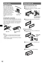 Preview for 12 page of Sony CDX-GT260 Operating Instructions Manual