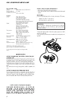 Preview for 2 page of Sony CDX-GT420iP - Radio / CD Service Manual