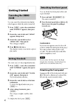 Preview for 4 page of Sony CDX-GT625UI Operating Instructions Manual