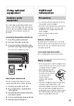 Preview for 23 page of Sony CDX-GT625UI Operating Instructions Manual