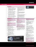 Sony CDX-GT630UI - Cd Receiver Mp3/wma/aac Player Specifications preview