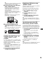 Preview for 15 page of Sony CDX-GT650UI - Fm/am Compact Disc Player Operating Instructions Manual