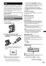 Preview for 17 page of Sony CDX-GT650UI - Fm/am Compact Disc Player Operating Instructions Manual