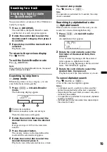 Preview for 19 page of Sony CDX-GT650UI - Fm/am Compact Disc Player Operating Instructions Manual