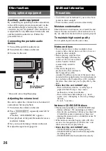 Preview for 26 page of Sony CDX-GT650UI - Fm/am Compact Disc Player Operating Instructions Manual