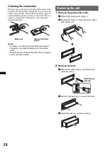 Preview for 28 page of Sony CDX-GT650UI - Fm/am Compact Disc Player Operating Instructions Manual