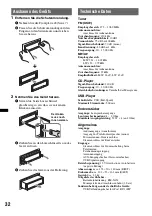 Preview for 64 page of Sony CDX-GT650UI - Fm/am Compact Disc Player Operating Instructions Manual