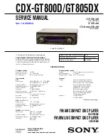 Sony CDX-GT805DX - Cd Receiver Service Manual preview