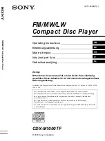 Sony CDX-M1000TF Operating Instructions Manual preview