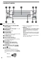 Preview for 4 page of Sony CDX-M3DI  (XT-XM1) Operating Instructions Manual