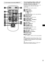 Preview for 5 page of Sony CDX-M3DI  (XT-XM1) Operating Instructions Manual