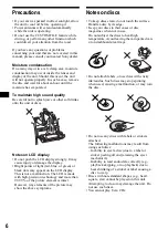 Preview for 6 page of Sony CDX-M3DI  (XT-XM1) Operating Instructions Manual