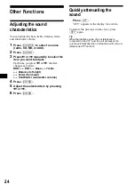 Preview for 24 page of Sony CDX-M3DI  (XT-XM1) Operating Instructions Manual