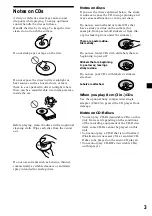 Preview for 3 page of Sony CDX-M600 - Fm/am Compact Disc Player Operating Instructions Manual