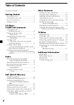 Preview for 4 page of Sony CDX-M600 - Fm/am Compact Disc Player Operating Instructions Manual